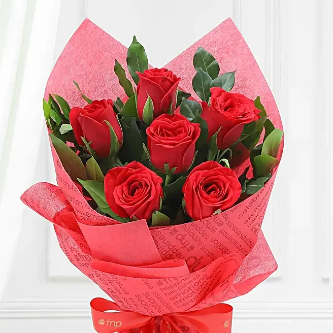 Vivid Love 6 Red Roses Bouquet (FNP)