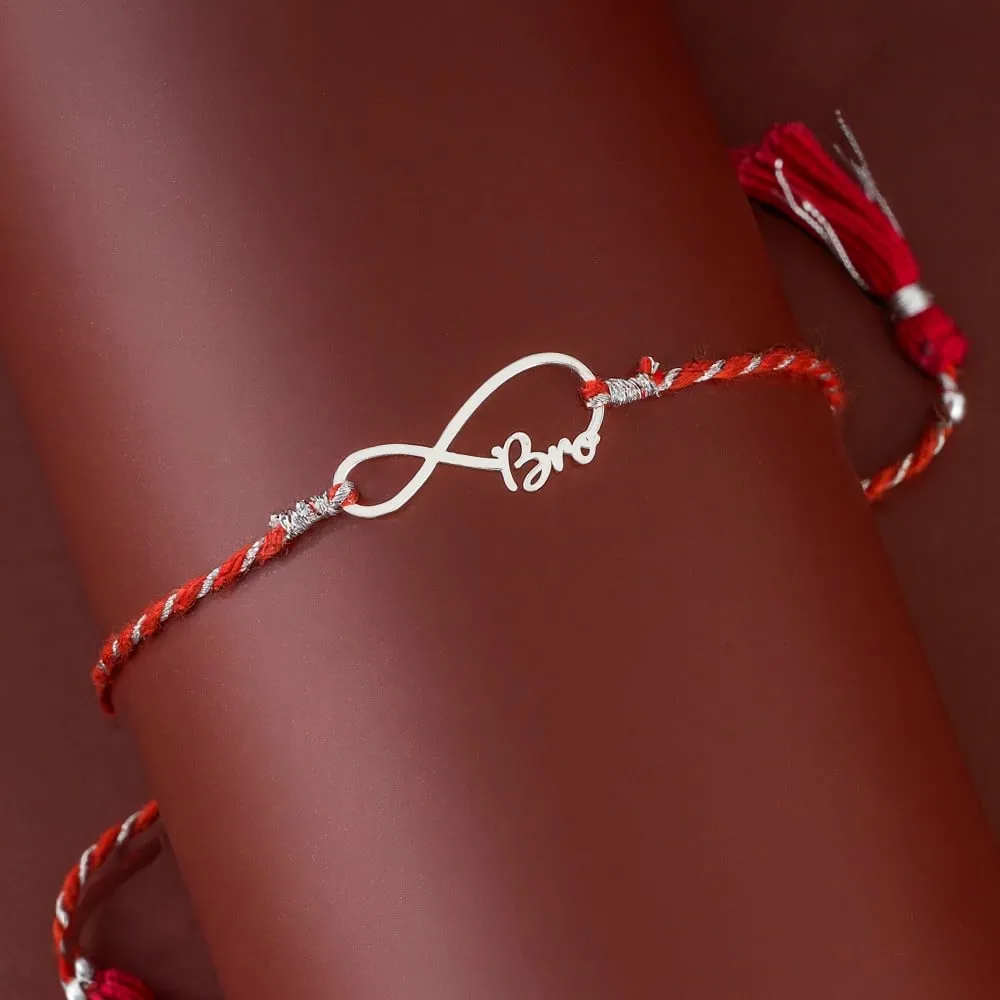 GIVA Infinity Design Rakhi (Silver) (1 pc)